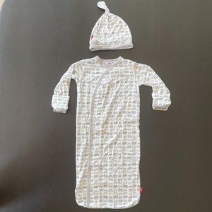 Magnetic Me Sleeper Gown in Dancing Elephants (Gray; Size 0-3mos)